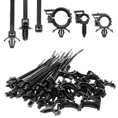 150PCS Push Mount Cable Zip Tie with Car Wire Loom Routing Clips, Nylon Engin…