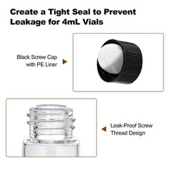 500pcs 4/10/30ml Clear Essential Oil Small Sample Glass Vials Bottles Containers