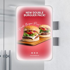 LED Rectangle Double-sided Advertising Light Box Illuminated Projecting Sign