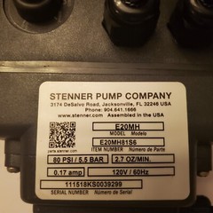 “New” STENNER PUMP E20FXBA2S6 With Cable & Class 2 Power Unit 80PSI 2.7 Oz./min