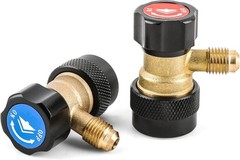 Professional R134a Quick Coupler Set with Adjustable High/Low Adapters 1/4″ SAE