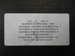 NEW Qty. 20 Gaddis GNC100-10-31-01 Graphite Crimper Discs 2-1/2″ X 1/2″ GEM4005