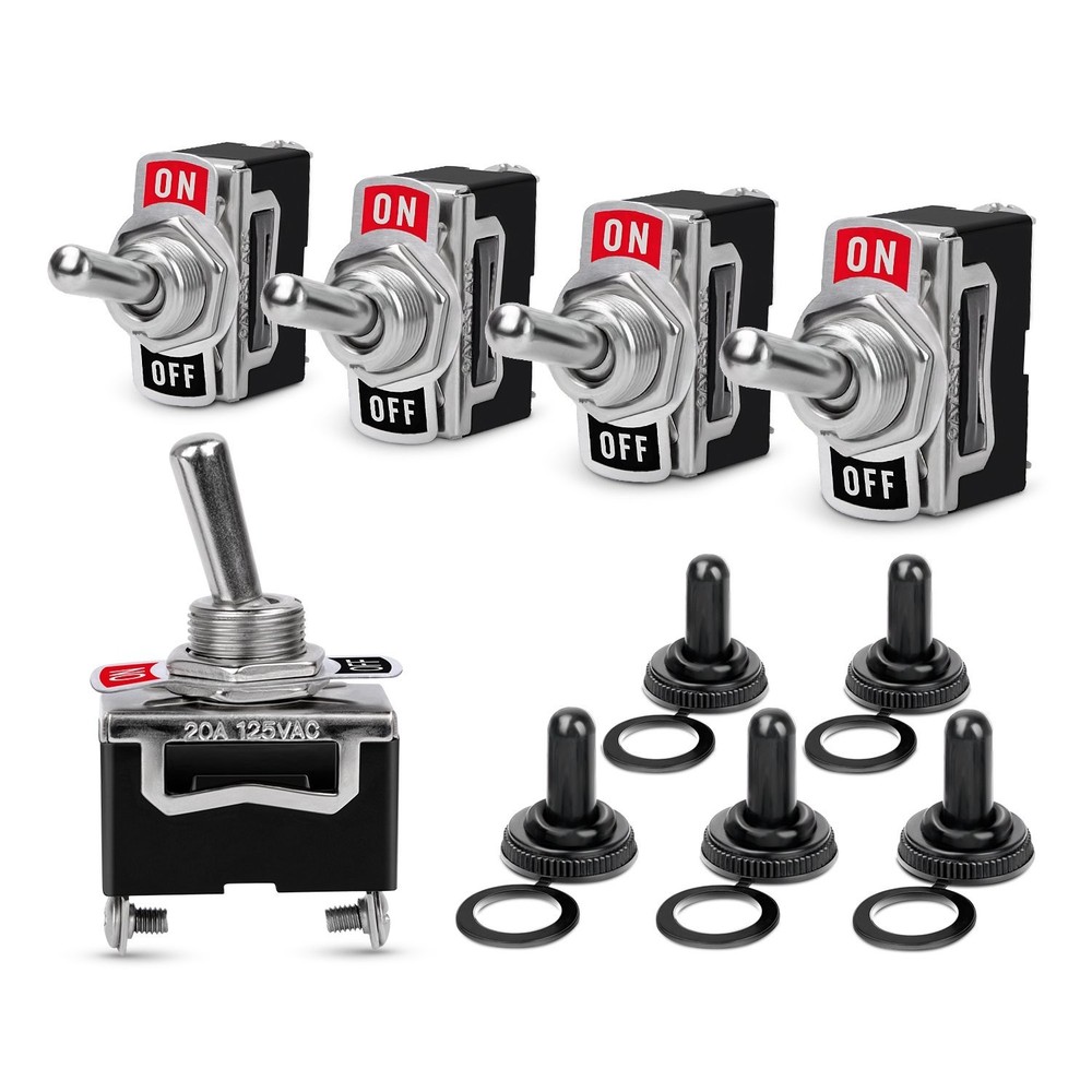 5X Toggle SWITCH ON/OFF Heavy Duty 15A 250V SPST 2 Terminal Car Boat* Waterproof