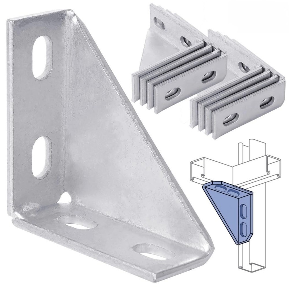 90 Degree Gusseted Fittings, Carbon Steel Q235 4 Hole Right Angle Connector B…