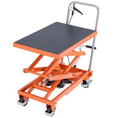 47.2″ Hydraulic Lift Table Manual Double Scissor Lift Cart 500 lbs Non-slip Pad