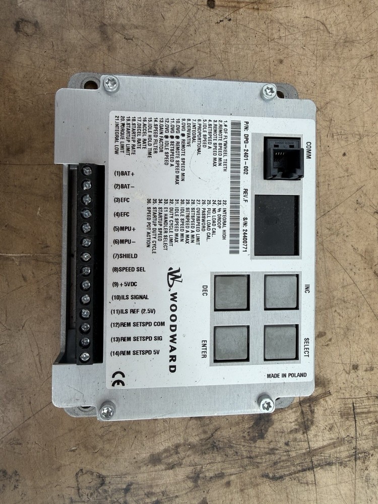 Woodward DPG-2401-002 Rev Generator Speed/governor Controller Used Take Out