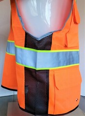 FX Three Tone High Visibility Reflective BLACK Safety Vest (Small-4XL)