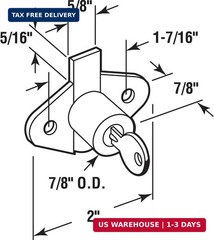 Prime-Line U 9947 Diecast Drawer and Cabinet Lock, Fits 7/8 Inch Max Panel Thick
