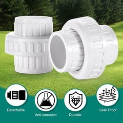 3″ PVC Union Coupling Pipe Fitting Schedule 40 Slip Union White 1 Pack