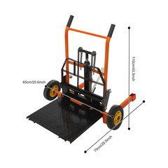 440lbs Hydraulic Material Lift Winch Stacker Adjustable Pallet Dolly Lift 15.7in