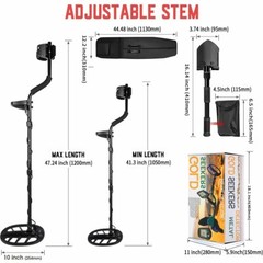 Metal Detector with 11″ Concentric Search Coil, 3 Accessories & 5 Year Warranty