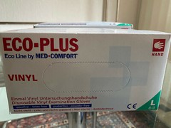 ECO-PLUS Eco Line by MED Comfort, Vinyl Hygienic Glove, Size L (8-9) NEW
