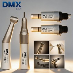DMXDENT Dental Slow Low Speed Handpiece Straight Contra Angle Air Motor 4/2Holes