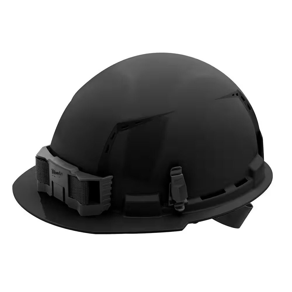 Black Vented Hard Hat – Type 1 Class C, 4-Point Ratcheting Suspension
