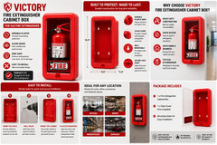 Victory Fire Extinguisher Cabinet Box Red Plastic Cover Case for 5LB FE New