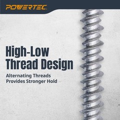 POWERTEC Cement Screws #8 x 15/8″, Ruspert Coated Concrete Screws with T25 To…