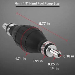 6mm 1/4″ Hand Fuel Pump, Primer Bulb Rubber Fuel Pump, Transfer V Size: 1/4 in