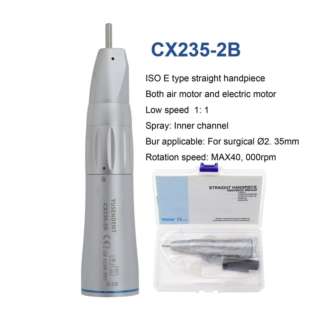 Dental 1:1 Straight Nose Cone Low Speed Handpiece Fiber Optic NSK ISO E type