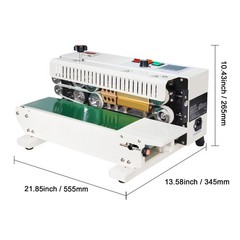 Continuous Bag Band Sealing Machine,0.24-0.47 in/6-12 mm Seal Width