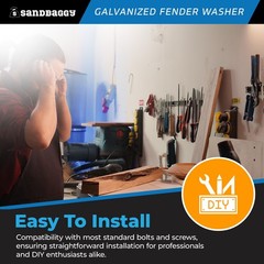 Sandbaggy 5/16” x 1-1/2” Galvanized Fender Washer (Zinc Plated)