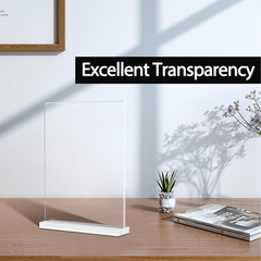 KOOLDE Acrylic Sign Holder 8.5X11 Inches 2 Pack T Shape Desktop Display Stand Ve