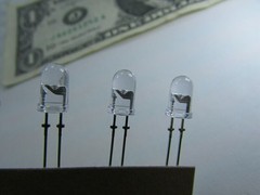 100 Clear Lens Red Orange 5MM Diameter LEDs QLMP-EL83-VWRDD 2 Conductor Solder