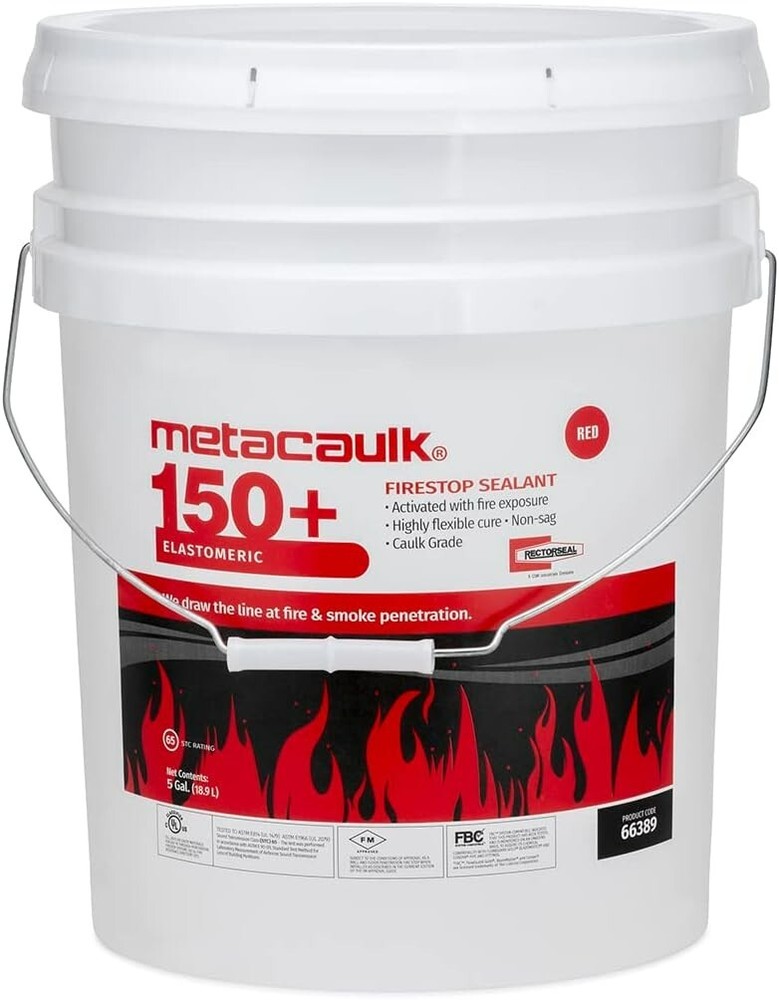 Rectorseal 66389 5-Gallon Pail Metacaulk Mc 150+ Firestop Sealant , Red