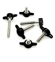 10-24 Thumb Screw T Bolts Black Butterfly Plastic Clamping Knob 4-24 Pack #10 SS