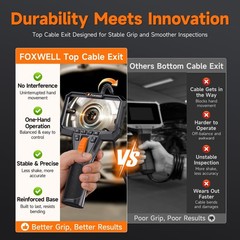 FOXWELL Dual Lens Borescope 1080P HD Endoscope Waterproof 5.3FT Snake Camera