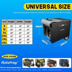 38″ Portable Generator Covers While Running Heavy Duty for Generac Westinghouse