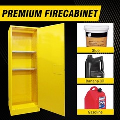 16 Gal Fireproof Flammable Cabinet, Industrial Storage with Leak Sump & Vents