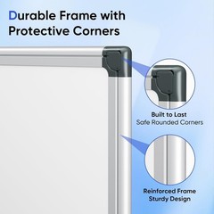 36″ x 24″ Magnetic Whiteboard for Wall, Dry Erase Board with Silver Aluminum …
