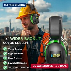 2025 AM/FM Radio Ear Protection Headphones with Backlit Digital Display, 120H…