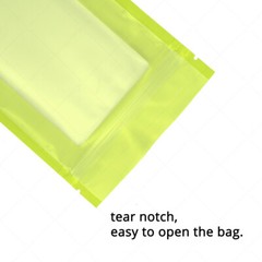 5x7in Matte Green Foil Mylar Flat Zipper Bag With Clear Back & Desiccant