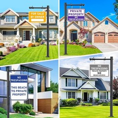 Real Estate Sign Post, 100 inch Realtor Yard Post for Sale 100″, black