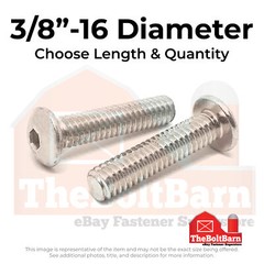 3/8″-16 316 Stainless Steel Button Head Socket Cap Screws (Choose Length & Qty)