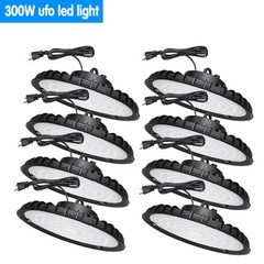 8Pack 300W UFO Led High Bay Light Industrial Commercial Warehouse Led Shop Light