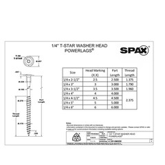 1/4 In. X 2-1/2 In. Exterior Washer Head Structural Wood Lag Screws Powerlags To