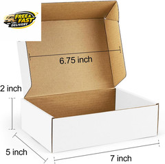 Shipping Boxes 7X5X2 Inches Small Mailing Boxes 50 Pack White Cardboard