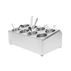 8 Compartment Stainless Steel Flatware Holder Commercial Silverware Organizer