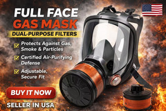 Full Face Respirator Gas Mask for Pepper Spray & CS Gas – Personal Safety Use