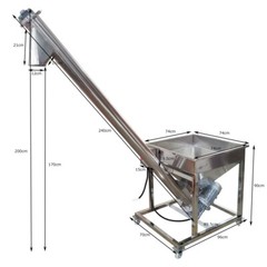 220V Pellet Feed Automatic Feeding Machine Screw Feeder Grain Particle Conveyor
