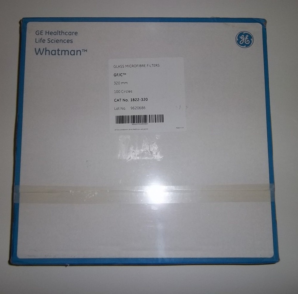 GLASS MICROFIBER FILTERS, GE Whatman GF/C 320mm, 100 ct, SEALED, 1822-320