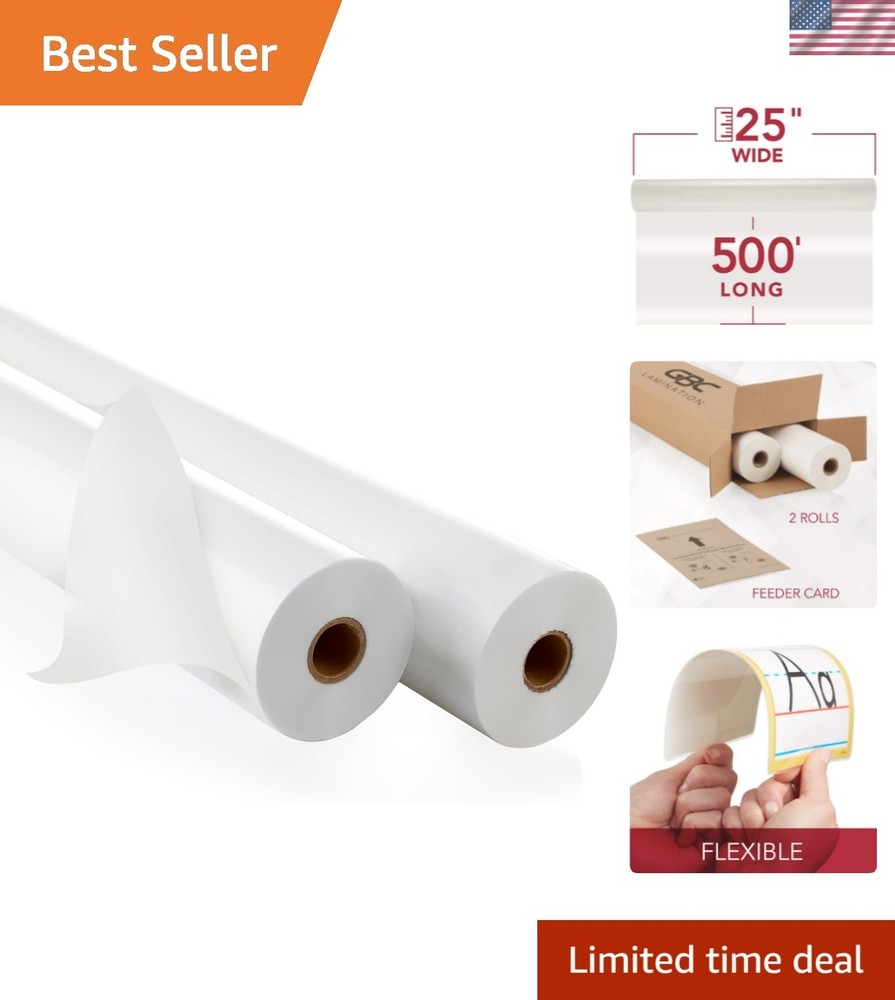 Thermal Laminating Film Roll, 2 Pack, NAP I, 1″ Poly-In Core, 1.5 Mil Laminat…