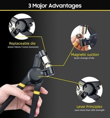 Kit de herramientas para ojales: Perforadora de 1/2, 1/4 y 3/8 de pulgada, 608 p