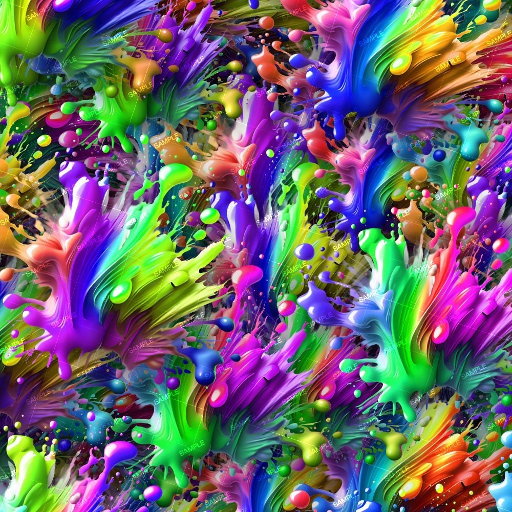 Colorful Paint Splashes – 20″ x 38″ Hydrographic Film Hydro Dipping