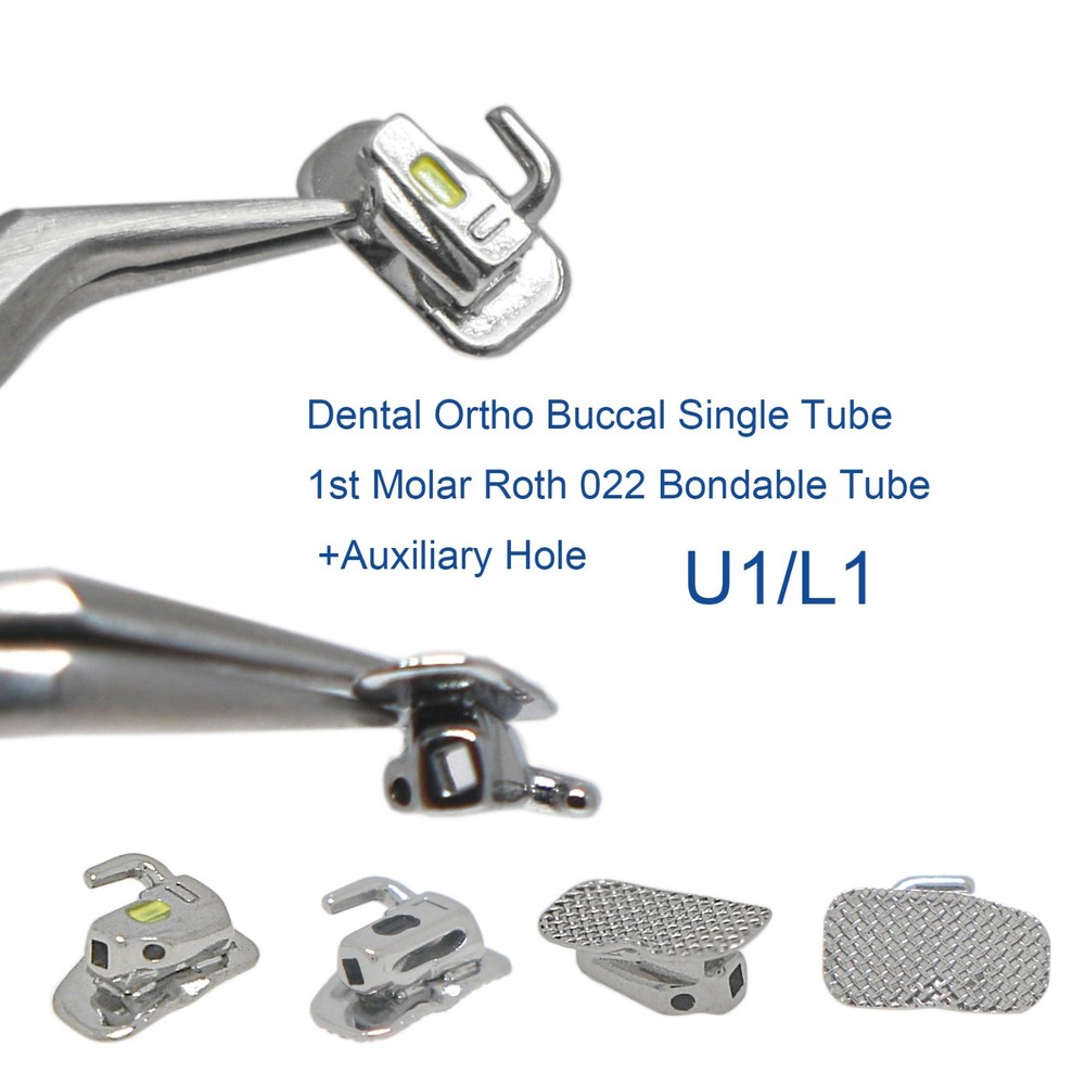Dental Orthodontic Buccal Single Tubes 1st Molar Roth 022 W/Auxiliary Hole U1/L1