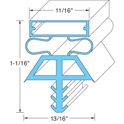 Mavrik 78 in x 38 in WalkIn Door Gasket Replaces Kolpak 225171075