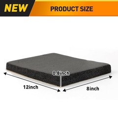4Pcs Neoprene Foam Padding Sheet 3/4in 12x8in Self Adhesive Anti Vibration Black