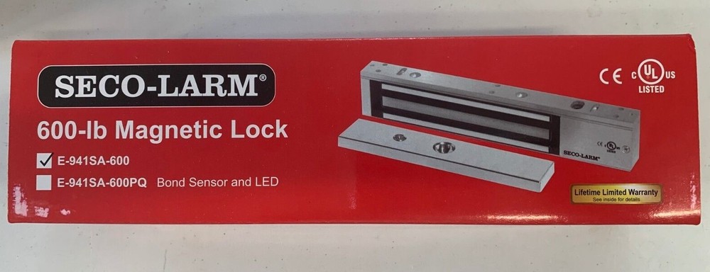 Seco-Larm E-941SA-600 Enforcer Electromagnetic Lock with 600Pound Holding Force.
